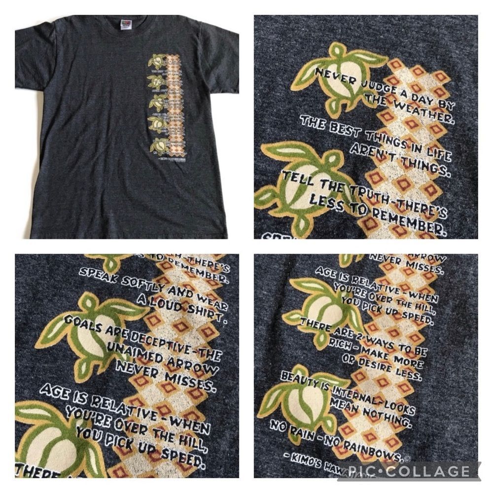 Vintage Kimo’s Hawaiian Rules Tee Aloha Hawaii Kauai Island Men's Gray's Sz M